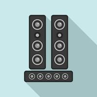 Speakers system icon, flat style vector