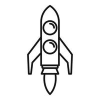 Pr specialist rocket icon, outline style vector