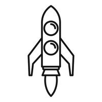 Pr specialist rocket icon, outline style vector