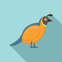 Quail bird icon, flat style vector