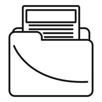 icono de carpeta de archivos del administrador de productos, estilo de esquema vector