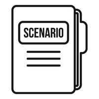 Scenario folder icon, outline style vector