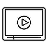 Video player icon, outline style vector