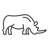 icono de bebé rinoceronte, estilo de esquema vector