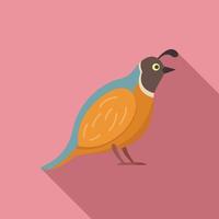 Quail chicken icon, flat style vector