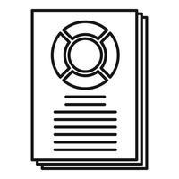 Sociology data paper icon, outline style vector