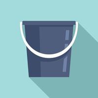 Cleaning plastic bucket icon, flat style vector