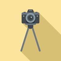 Camera on stand icon, flat style vector