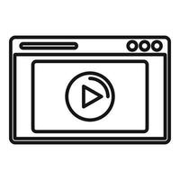 Video web page icon, outline style vector