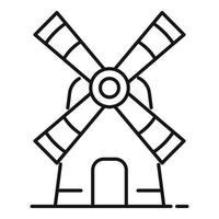 Windmill icon, outline style vector