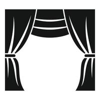 Cinema curtains icon, simple style vector