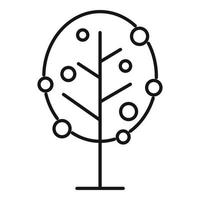 icono de árbol de manzana, estilo de contorno vector