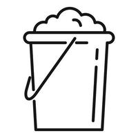 Ground bucket icon, outline style vector