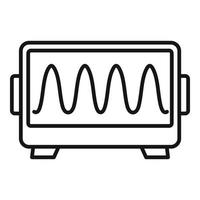 Wave oscillator icon, outline style vector