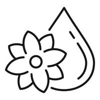 Flower oil drop icon, outline style vector