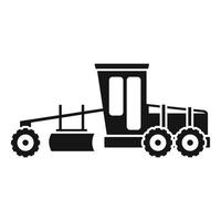Grader machine construction icon, simple style vector
