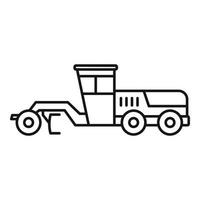 Grader machine building icon, outline style vector