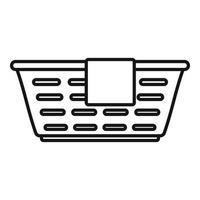 icono de cesta de ropa de servicio de habitaciones, estilo de esquema vector