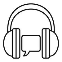 Audio linguist icon, outline style vector