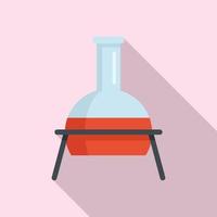 Chemical flask icon, flat style vector