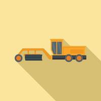 Grader machine grapple icon, flat style vector