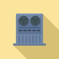Old video recorder icon, flat style vector