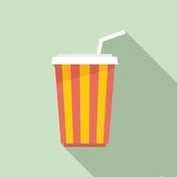 Cinema soda drink cup icon, flat style vector