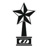 icono de trofeo de estrella de cine, estilo simple vector