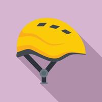 Industrial climber modern helmet icon, flat style vector