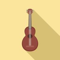 Wood guitar icon, flat style vector