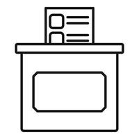 Sociology ballot box icon, outline style vector