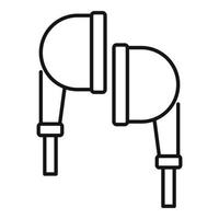 Earphones icon, outline style vector