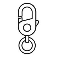 Industrial climber carabine icon, outline style vector