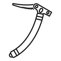 Industrial climber ice axe icon, outline style vector