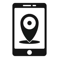 Guide smartphone map icon, simple style vector