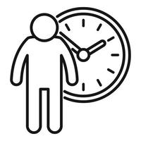 Recruiter work time icon, outline style vector