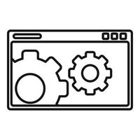 Server web page icon, outline style vector