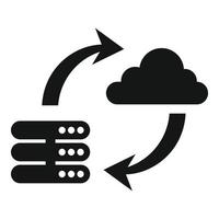 Guardar icono de servidor de nube de datos, estilo simple vector