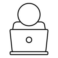 It administrator icon, outline style vector