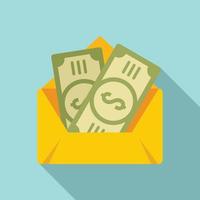 Envelope bribery money icon, flat style vector