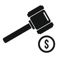 Judge gavel bribery icon, simple style vector
