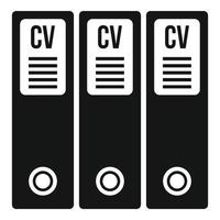 Cv folders icon, simple style vector