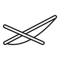 Folding beach chair icon, outline style vector