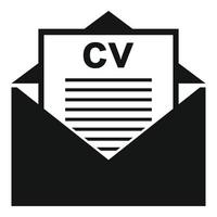 headhunter cv icono de correo, estilo simple vector