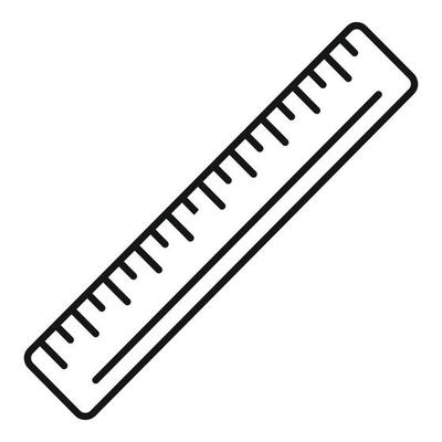School ruler icon, outline style