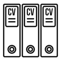 Cv folders icon, outline style vector