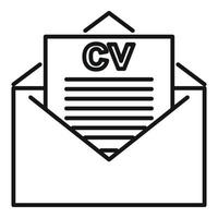 Headhunter cv mail icon, outline style vector