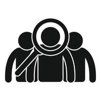 icono de personas del grupo de búsqueda de reclutadores, estilo simple vector