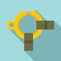 icono de anillos de escalador industrial, estilo plano vector