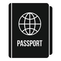 icono de pasaporte internacional, estilo simple vector